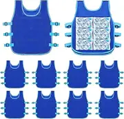 [Hicarer] 10 Pcs Summer Cooling Vest with 240 Pcs Ice Packs Adjustable Ice Vests Work Vest for Men Women Body Cooling Products for Motorcycle, Fishing, Running, Cooking, Gardening, Sport, Blue, One size