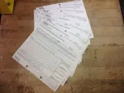 25 sheet sequenced numbered rediform 6S695 3 part carbonless bill of lading form