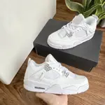 JD4 PURE MONEY 真皮男女運動鞋全白全白 FOR FULL BOX 4 IN FULL WHITE