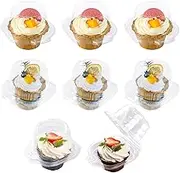 Individual Cupcake Containers, 100 Pack Clear Cupcake Boxes Single Compartment, Disposable Stackable Cupcake Holder With Airtight Deep Dome Lid, Muffin Carrier for Wedding Holiday Party