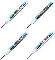 Xinjincang 4Pcs White Oil-Based Permanent Markers- Quick-Dry Industrial Pens for Metal, Glass and Hard Surfaces | Long Nose Tip Design,Industrial Markers, DIY Craft Supplies