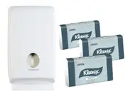 Kleenex 4441 Compact Hand Towel Starter Pack - White 15 Packs 1 Dispenser