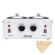 Professional Waxing Kit Wax Warmer Double Pot Wax Heater Machine for Hair Remova