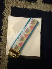 Lippy Clip Wrist Key Fob - Blue Rainbow Unicorn