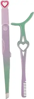 WOONEKY 1 Set Professional Eyelash Tweezers with Comb Durable Lash Clip for Effortless Makeup Application and Precision Styling