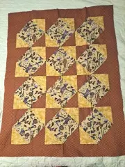 Handmade Patchwork Quilt Top Medallion Or Wall Hanging Golf Golfing 36" X 46"