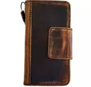 Genuine Leather case for Iphone 14 13 12 11 Pro Max Wallet Book Magnetic Diy De