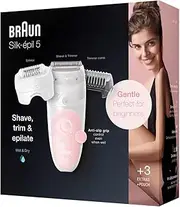 Braun Silk-epil SES5-620 Epilator and Shaver for Women, White/Pink