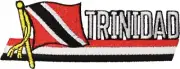 TRINIDAD FLAG EMBROIDERED CUT OUT PATCH 1.5 x 4.5" - NEW - FREE SHIPPING