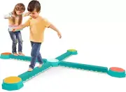 Creative Balance & Build Set – 8 Colorful Beam Sections & Sensory Step-Stones