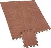 Yardwe Eva Wood Grain Puzzle Mat Slip Kitchen Floor Carpet 10 Pieces Set Home Gym Exercise Room Non-Slip Rug