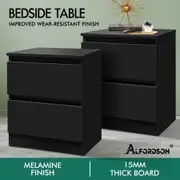 ALFORDSON 2x Bedside Table Nightstand Storage Cabinet Side End Table Black