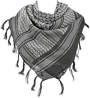 [VOCHIC] 100% Cotton Military Shemagh Arab Tactical Desert Keffiyeh Thickened Scarf Wrap for Women and Men 43"x43"