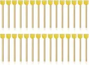 Round Painting Sponge Brush, 30Pcs Yellow Round Sponges Brushes Wooden Handle Round Foam Brushes,Round Wooden Handle Sponge Foam Brush Yellow Sponge Brush,Round Foam Brush Sponge Brushes for Painting