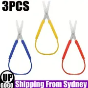 3Pcs Loop Scissors Colorful Grip Scissors Loop Handle Self-Opening Scissors Set
