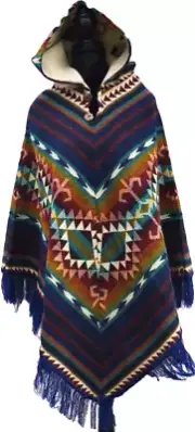 Alpaca Poncho V-Style, Handmade by Indigenous Artisans, Soft, Warm, Machine Wash