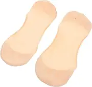 [HONMEET] Summer Lightweight Non-Slip Cotton Socks for Women Toe Socks Frilly Socks Women No Show Socks for Loafers Flats Beige
