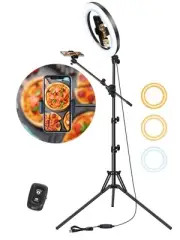 Selfie Ring Light with Stand for Phone, Ring Light Tripod for iPhone with Lig...
