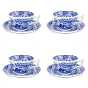 Spode Blue Italian - Teacup & Saucer (Set of 4)