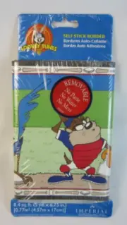 NOS Looney Tunes Baseball Taz Bugs Tweety Bird Wallpaper Border 5yd x 6.75"