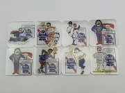 8 Pc Set. PBR Pabst Blue Ribbon cool Blue Acrylic Coasters NEW. Free Shipping.