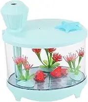 ANDRESLAD Mini Fish Tank Humidifier Creative USB Air Diffuser with Atmosphere Light Practical and Adorable Design for Home Bedroom and Office Use