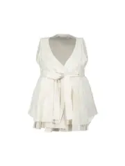 Cream Floral Jacquard Peplum Top