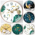 8 Inch Round Clock Non Ticking Bedroom Clock Fashion Kids Wall Clock Home