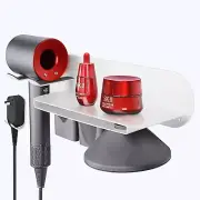 FLE Hair Dryer Holder Wall Mounted with Shelf hair dryer holder rack organizer