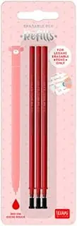 Legami - Erasable Gel Pen Refill Set of 3 - Height 13cm - Thermosensitive Ink - Tip 0.7mm