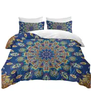 Red Yellow Blue Oriental Paisley Mandala Quilt Cover