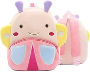 [Bansusu] 3D Cute Butterfly Pattern Baby Plush Mini Backpack Cartoon Animals Toddler Snack Bag Rucksack