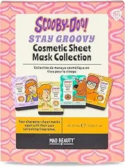 MAD Beauty Scooby-Doo Sheet Face Masks Set (Pack of 4) | Daphne, Shaggy, Scooby, & Velma | Lavender, Coconut, Cucumber, & Watermelon, Hydrating