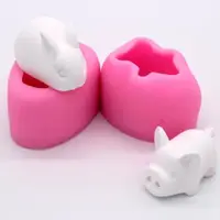 在飛比找ETMall東森購物網優惠-立體卡通3D小白兔子豬翻糖慕斯蛋糕冰淇淋火鍋牛油巧克力硅膠模