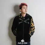 AIRROOM【正品現貨】BAPE X MASTERMIND VELVET FULL ZIP HOODIE 帽拉 黑黃