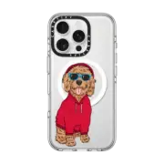 iPhone 16 Pro Clear Case MagSafe Compatible Hipster Cockapoo