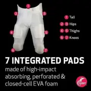 New Cramer Dazzle Youth 2XL Football Game Pants 7 Pads H4WHY2 White NWOT