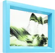 whimsyyy Moving Sand Art Liquid Motion Bubbler Flowing Sand Art Picture Desktop Sensory Calming Fidget Toy Voted Best Gift!(Ocean Heart) (Green)