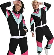[Seawhisper] 80s 90s Outfit for Men Women Retro Track Suits Hip Hop Halloween Costume