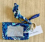 NWT Vera Bradley Zip ID And Lanyard "Shore Enough" Blues And White Orig. $29
