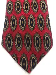 RAPHAEL MENS TIE RED WITH GRAY GOLD NAVY BLUE 4 X 60