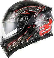 Bluetooth Modular Motorbike Helmet, Full Face Flip Up Motorcycle Helmet, DOT/ECE Approved, with Double Visor Built-in Speaker Headset Microphone, for Adult Men Women A,XXL(63-64CM)
