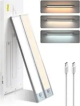 Under Cabinet Lights 2-Pack, 11.8" Motion Sensor LED Lights, 3 Color Temps, Dimmable, USB Rechargeable, Wireless Magnetic Closet Lights for Kitchen, Wardrobe, Stairs