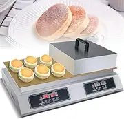 Electric Souffle Machine,Dorayaki machine, 2600W Pancake Maker Souffle Maker with 6mm Copper Heating Plate and Temperature/Time Control to Make Souffle, Dorayaki, Pancakes
