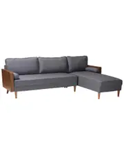 Baxton Studio Harleson Mid-Century Modern Fabric & Wood Right Facing Sectional Sofa