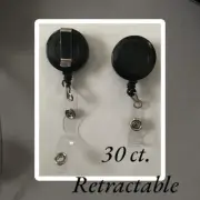 Retractable Badge Holder with Reel Clip 30 Ct. Pkg.