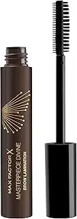 Max Factor Masterpiece Divine Brow Lamination Gel, 004, Dark, Eye Lift Effect, Hybrid Technology, Salon-Like Lamination Results, 8ml