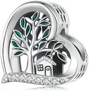 [DOYIS] Family Tree Charms Pendant for Pandora Bracelet-925 Sterling Silver Heart House Charm Bead-Women Girls Jewelry Gift