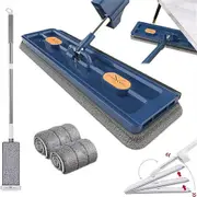 New Upgrade Style Large Flat Mop, 360°Rotating Magic Self Wringing Mop+2 Pads