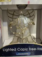 Lighted Capiz Angle Tree Topper Christmas Star Lights Vintage